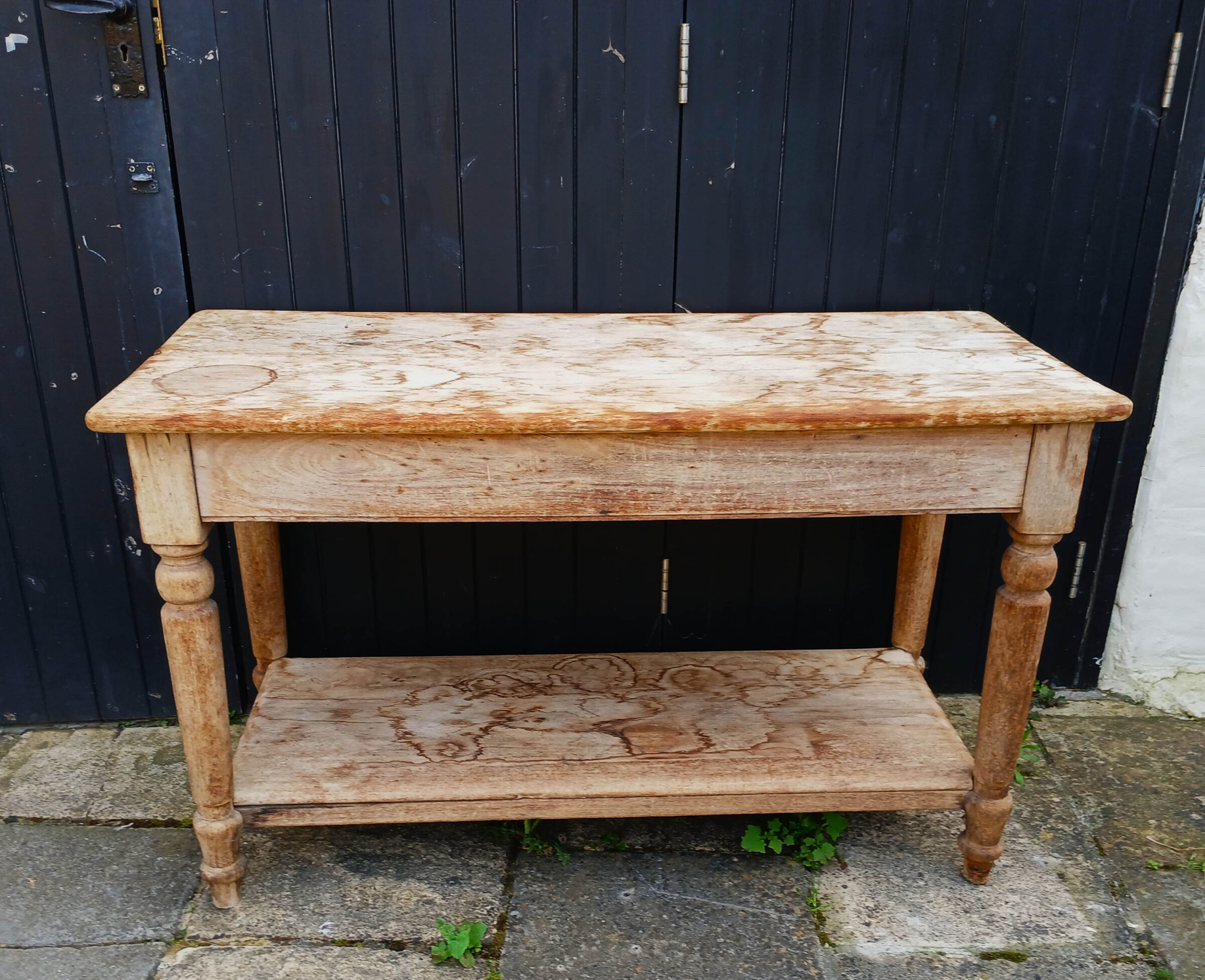 Antique Teak Two Tier Conservatory/Green House Table